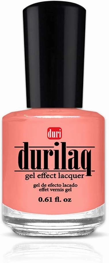 duri Durilaq, D599 Call Me Maybe, Pastel Coral Opaque Gel Effect Lacquer and Top Coat Duo, 0.61 fl.oz. Each