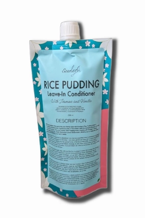 Ecoslay Rice Pudding Leave-In Conditioner for Curly & Dry Damaged Hair - Moisturizer & Detangler, Strengthens Fine Hair, Men & Women, 8oz