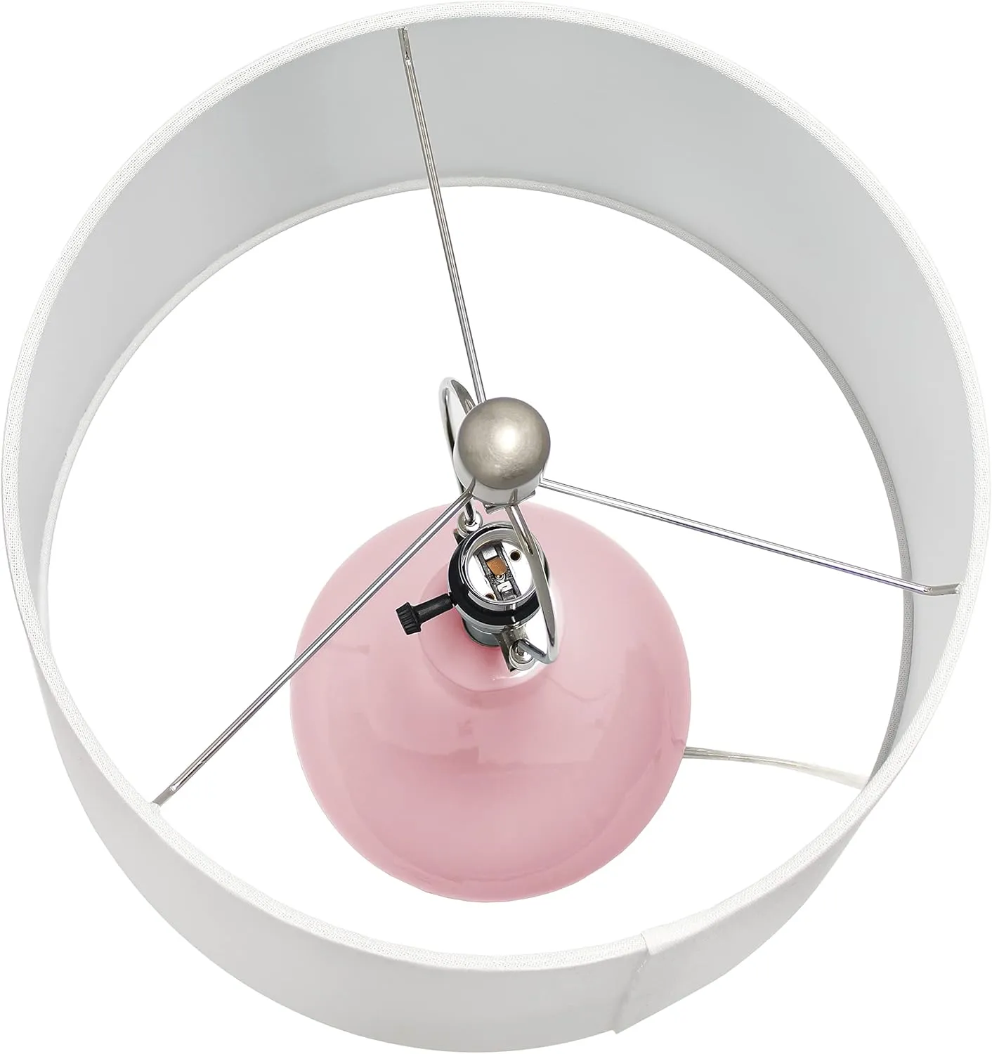 Elegant Designs LT3312-RPK Ceramic Genie Tear Drop Shaped Glossy Table Lamp, Rose Pink