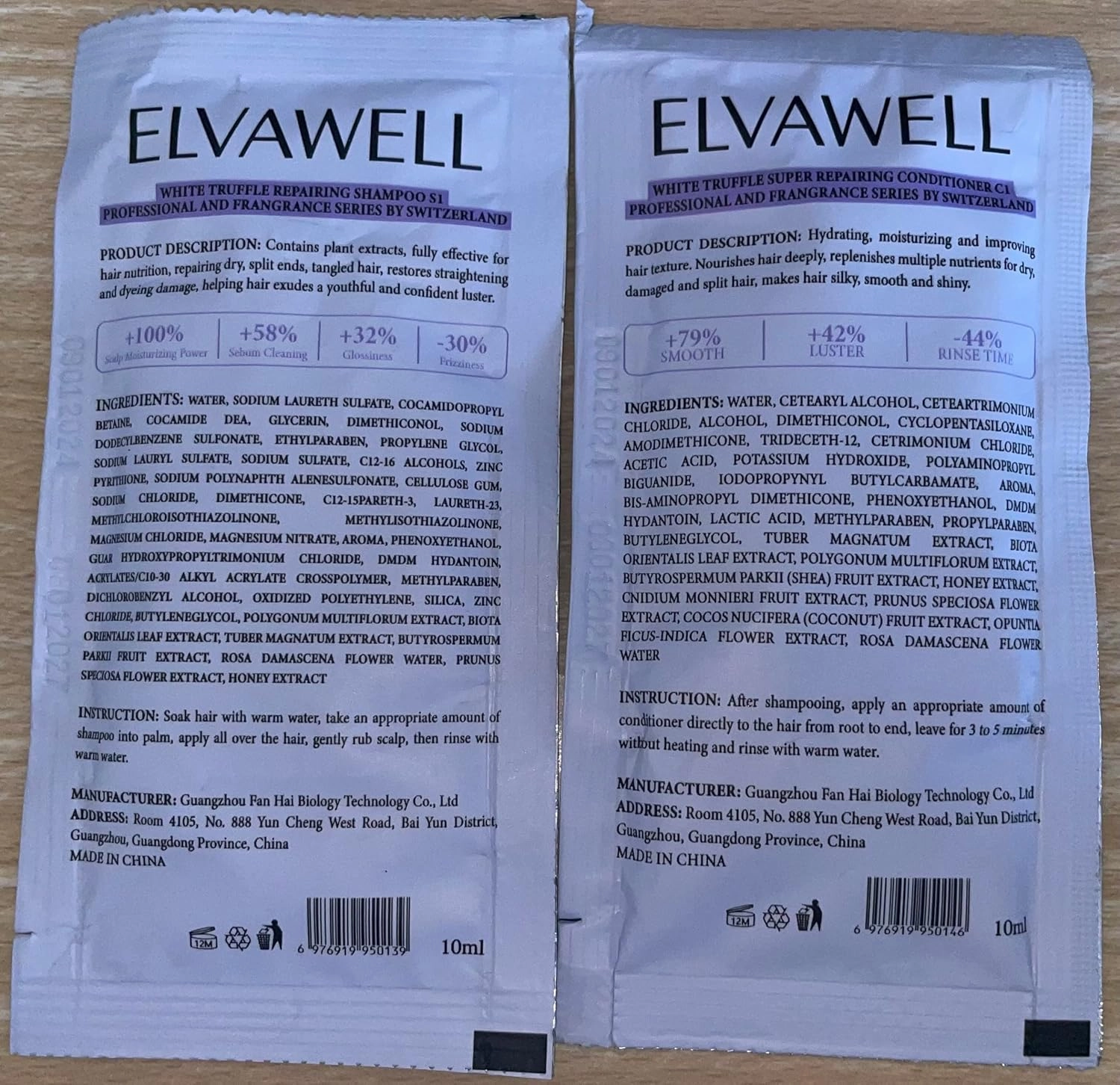 Elvawell White Truffle Repairing Shampoo and Conditioner Set (1000 ml), Purple
