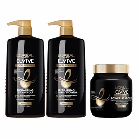 Elvive TR5 Power Restore Multi Use Treatment   Elvive Total Repair 5 Repairing Shampoo and Conditioner for Damaged Hair, 28 Ounce (Set of 2)