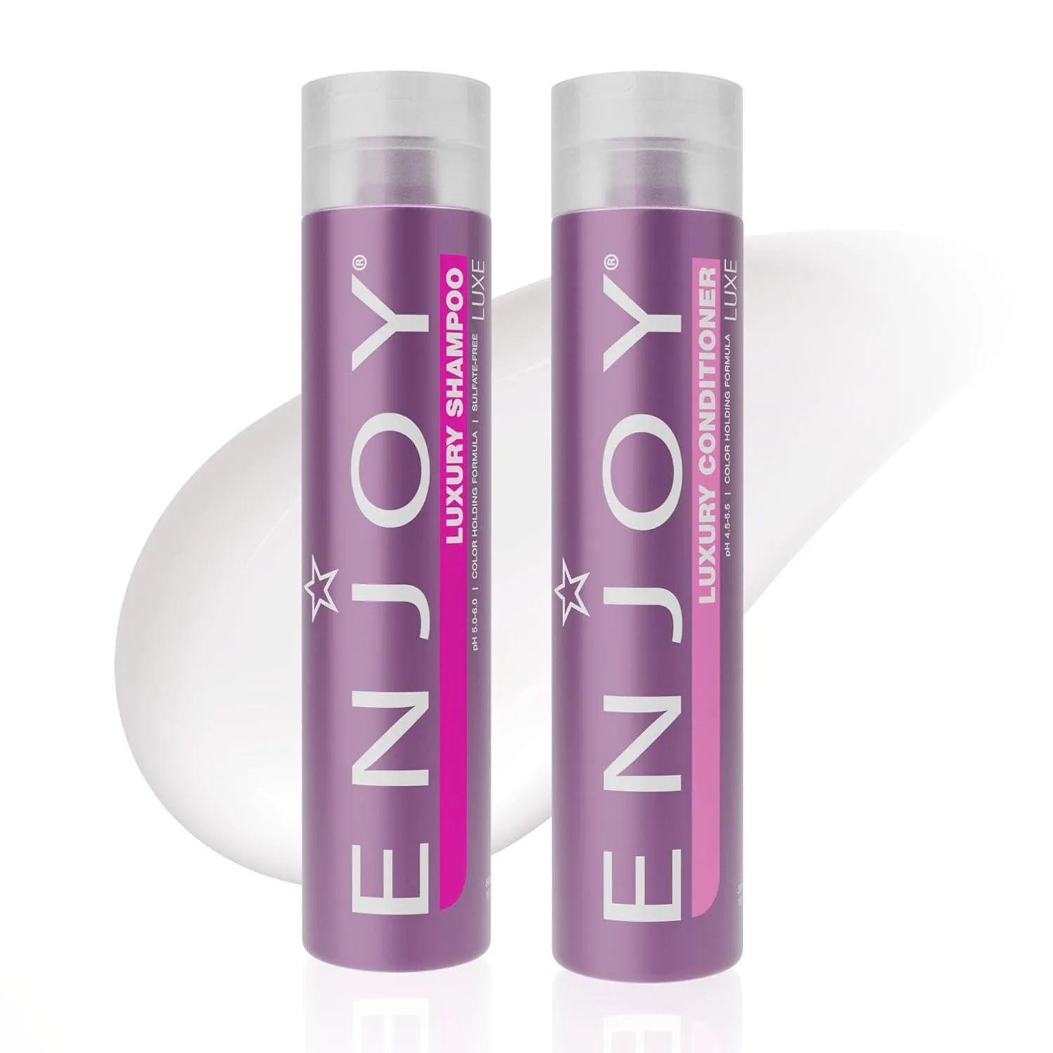 Enjoy Luxury Shampoo & Conditioner- Eliminates Frizz Cleansing Moisturizing Smoothing - Sulfate Free For Thick Coarse or Curly Hair (10.1 Fl Oz)