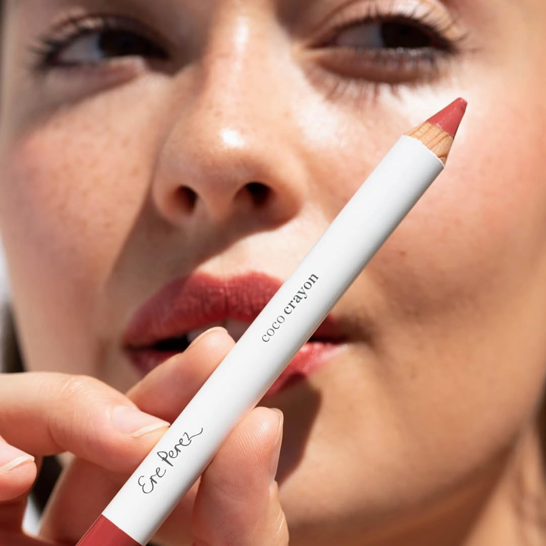 Ere Perez - Natural Coco Crayon Hydrating Lip Color | Baobab   Coconut Oil, Silica, Vitamin E | Protect, Nourish, Repair | Vegan, Cruelty-Free, Clean Beauty (Charm, 0.01 oz | 3 g)