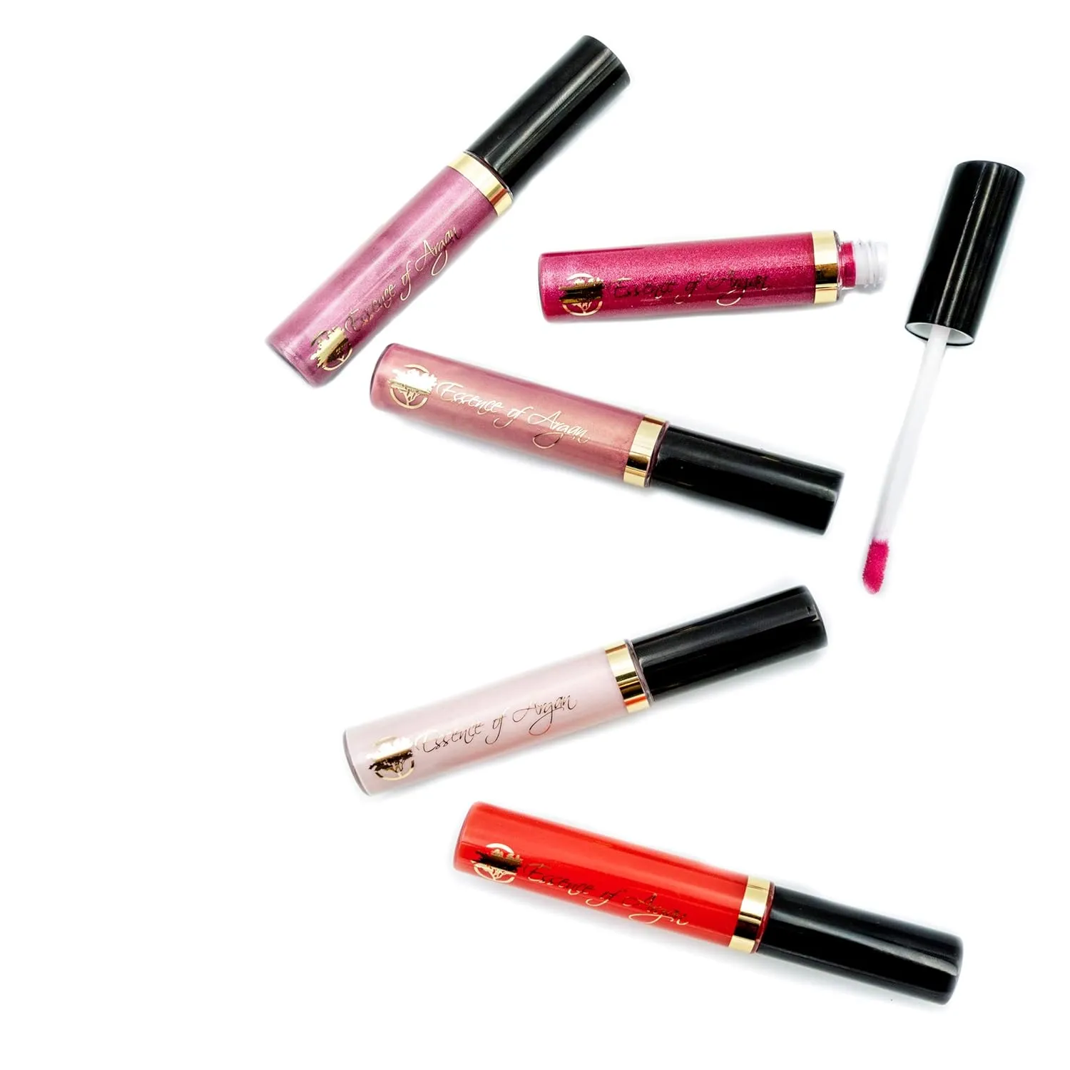 Essence Of Argan Pink Bronze Lip Gloss with Moroccan Argan Oil to Moisturize and Plump your Lips – Lip Care to Eliminate Dryness - Pink Bronze Glossy Finish 0.25oz