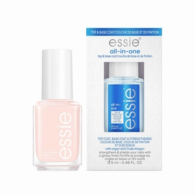 Essie Nail Polish Natural Mani Kit, Ballet Slippers, Sheer Pink Nail Polish   Essie All-In-One Base Coat  Top Coat   Strengthener, Gifts For Women And Men, 0.46 Fl Oz Each