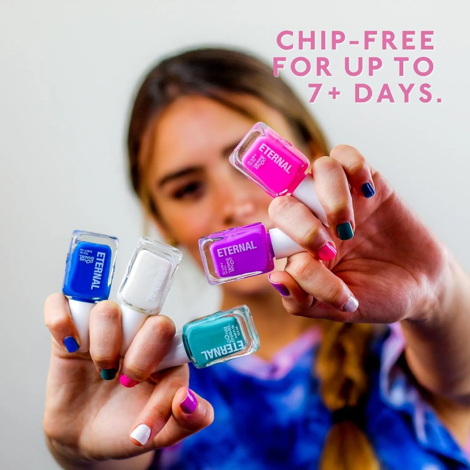 Eternal Nail Polish Set 5 Piece Kit: Long Lasting, Quick Dry and Cruelty Free. Made in USA - 0.46 Fluid Ounces Each (Tie Dye)