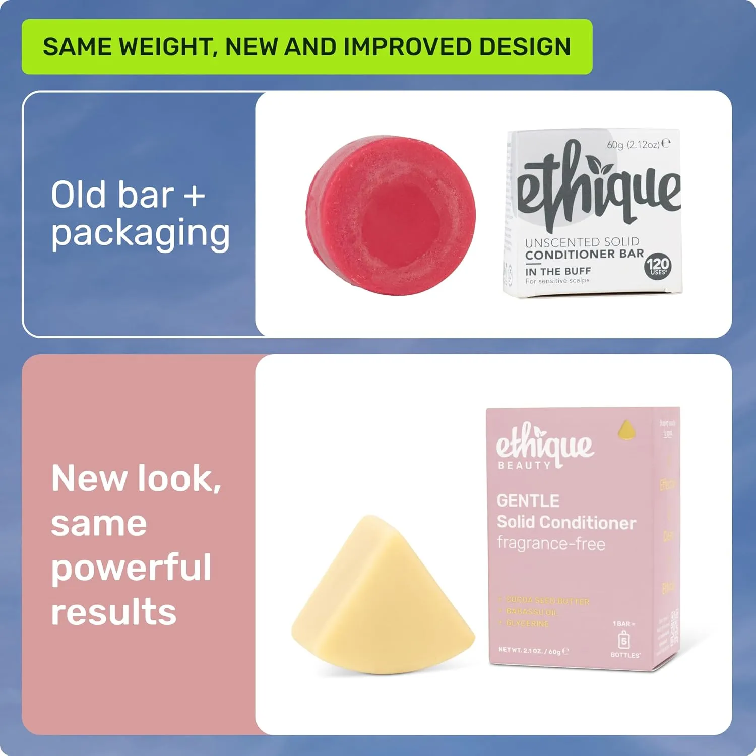 Ethique Repairing Shampoo Bar for dry, damaged hair with Rice Protein - Plastic-Free, Vegan, Cruelty-Free, 3.88 oz - Formerly Sorbet