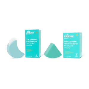 Ethqiue Beauty Curl-Defining Shampoo & Conditioner Bar Set for Thick, Curly Hair with Shea Butter