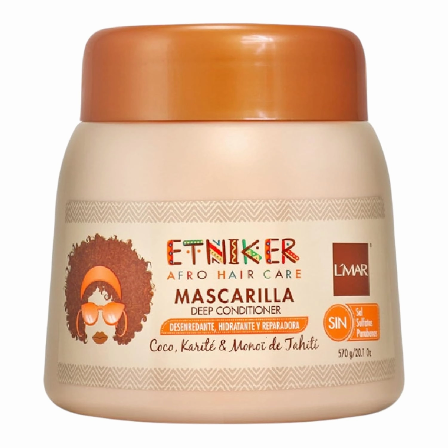 ETNIKER Deep Conditioning Mask for Curly, Wavy, Afro Hair. Moisturizing Hair Mask with Coconut Oil, Shea Butter & Monoi Oil. Detangles, Softens, Restores Dry & Damaged Hair. 20 oz - 570 gr