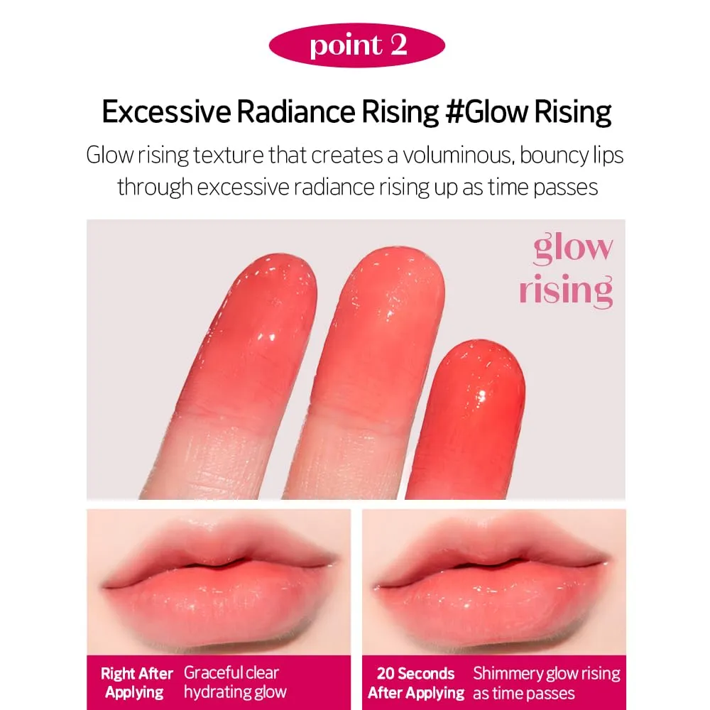 ETUDE Over Glowy Tint #2 Peach Sugar | Non-Sticky Vegan Lip Tint | Moisturized & Long-lasting Lip Gloss | Daily Lip stain for Dry Lips K-beauty