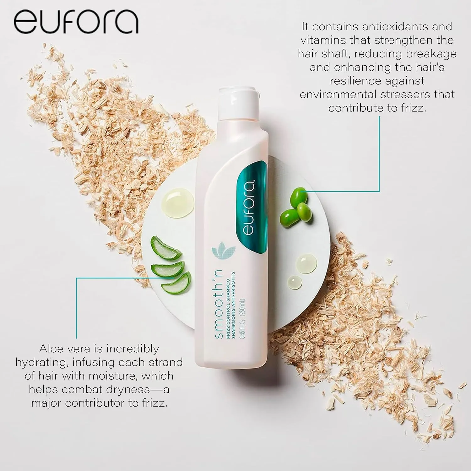 Eufora Smooth'n Frizz Control Shampoo 8.45 oz