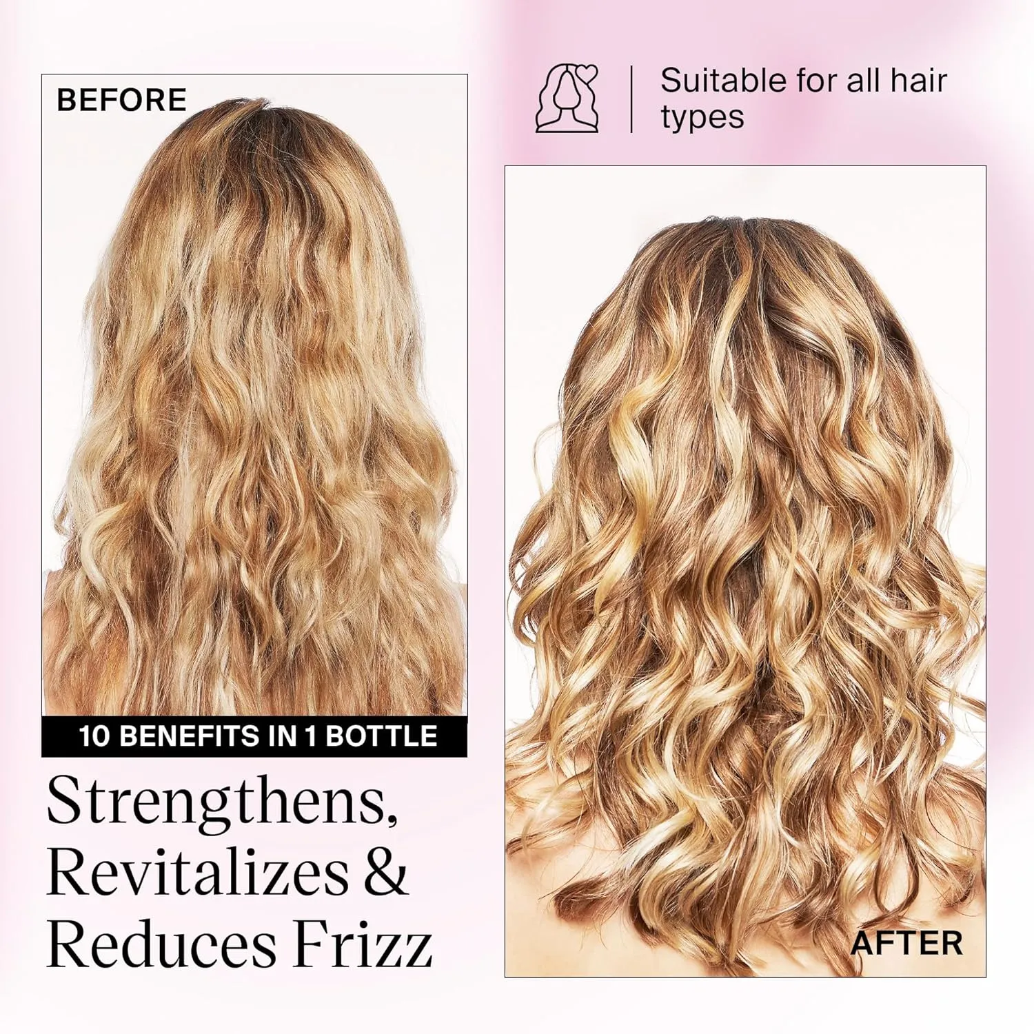 Eva NYC Mane Magic 10-in-1 Hair Conditioner, Sulfate-Free for Soft, Smooth, Strengthened Locks - All Hair Types, GMO-Free, 1L
