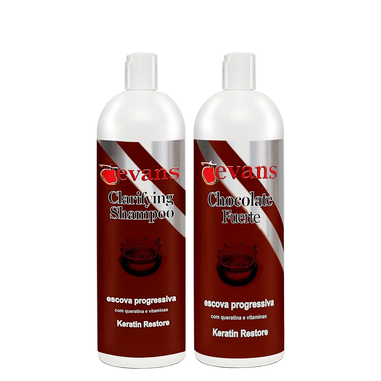 evans COMBO PACK Brazilian Keratin Hair Smoothing Blowout Straightening System   Clarifying Shampoo (16 oz Treatment   16 oz Shampoo)
