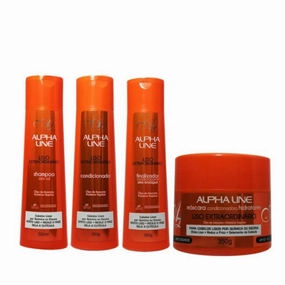 Extraordinary Smooth Liso Hair Moisturizing Straightening Kit 4 Itens - Alpha Line
