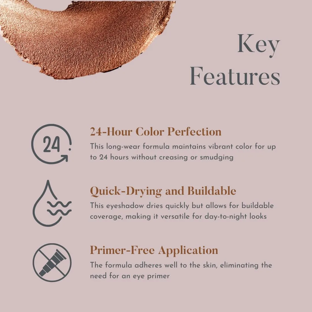 Eye Jewels 24-Hour Eye Shadow Vegan, Cruelty-Free Long-Lasting Cream Eyeshadow, Radiant Finish Eye Makeup for All Skin Tones, Easy-to-Blend, Smudge-Proof, Chocolate Diamond .15 fl oz
