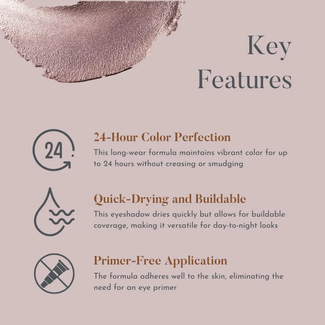 Eye Jewels 24-Hour Eye Shadow Vegan, Cruelty-Free Long-Lasting Cream Eyeshadow, Radiant Finish Eye Makeup for All Skin Tones, Easy-to-Blend, Smudge-Proof, Platinum .15 fl oz