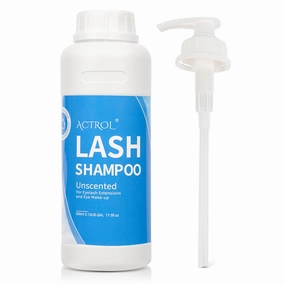 Eyelash Shampoo Cleanser 500ml, Natural Plant Ingredients, 17 Fl Oz, Shampoo Salon and Home Care, Cleansing, Alcohol Free, Paraben Free, Unscented Hydrosol