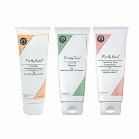 F.ix M.y Cur.ls Wash Day Trio | Cleansing & Moisturizing Shampoo, Hydrating Deep Conditioner | Silicone & Sulphate Free | For Curly, Wavy Hair| 100ml each