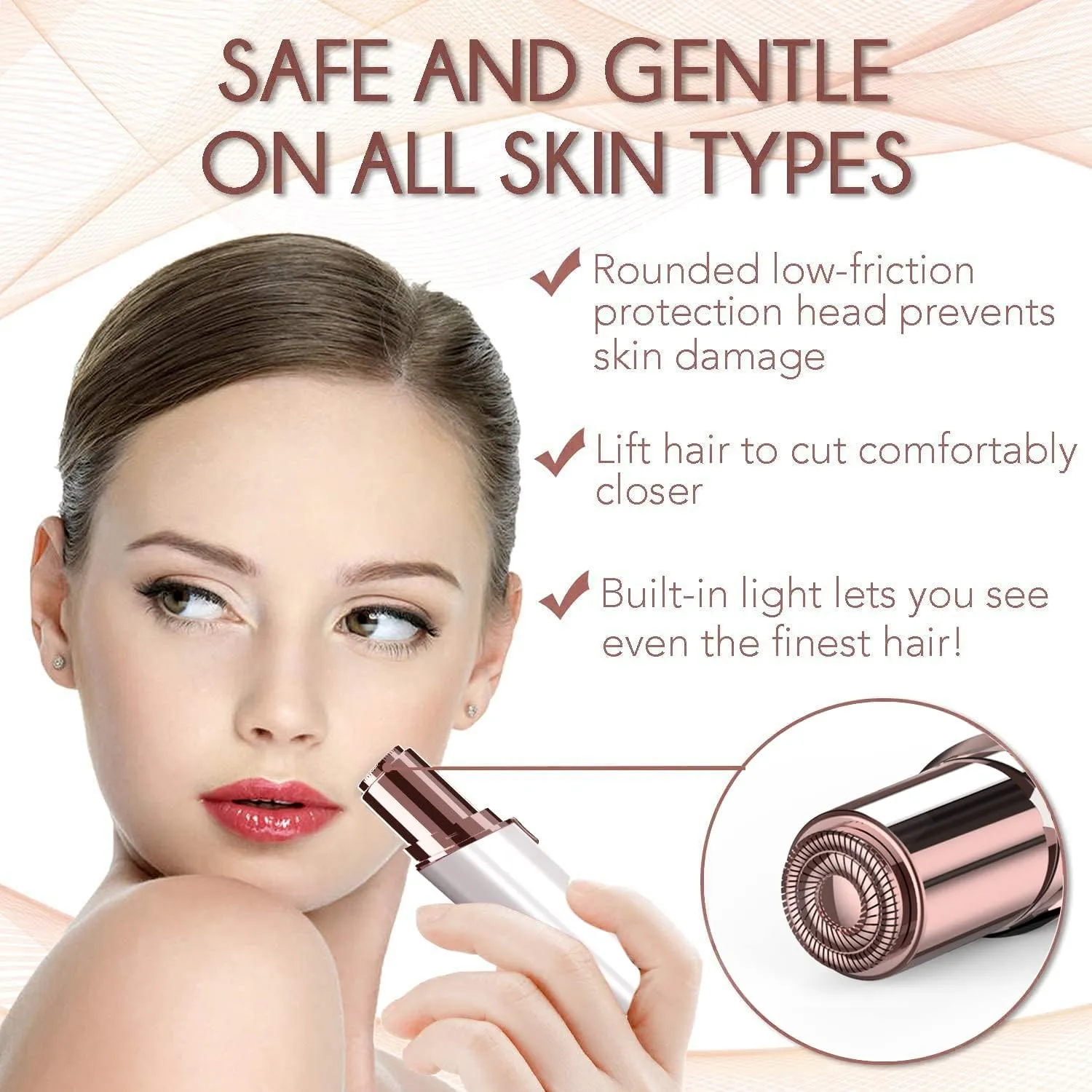 Facial Hair Removal for Women, Gurelax Facial Hair Remover, Hair Removal Device for Peach Fuzz, Chin, Upper Lip, with Flannel Bag