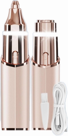 Facial Hair Removal for Women, Painless Womens Facial Hair Remover, Lipstick-Sized, USB Rechargeable, Facial Hair Remover for Upper Lip,Chin,Peach Fuzz,Mustache (Charging Version,Rose Gold)