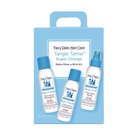 Fairy Tales Tangle Tamer Super Charge Detangling Shampoo, Conditoner, and Spray for Kids - Travel Set - Paraben Free, Sulfate Free, Gluten Free, Nut Free - 3.3 oz (Pack of 3)