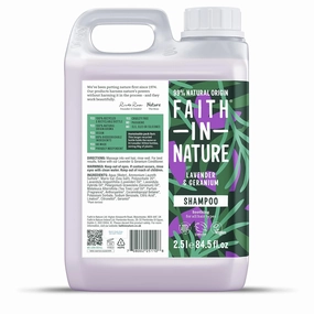 FAITH IN NATURE Natural Shampoo - Vegan & Cruelty Free, No SLS or Parabens - 84.5 fl oz, Lavender & Geranium