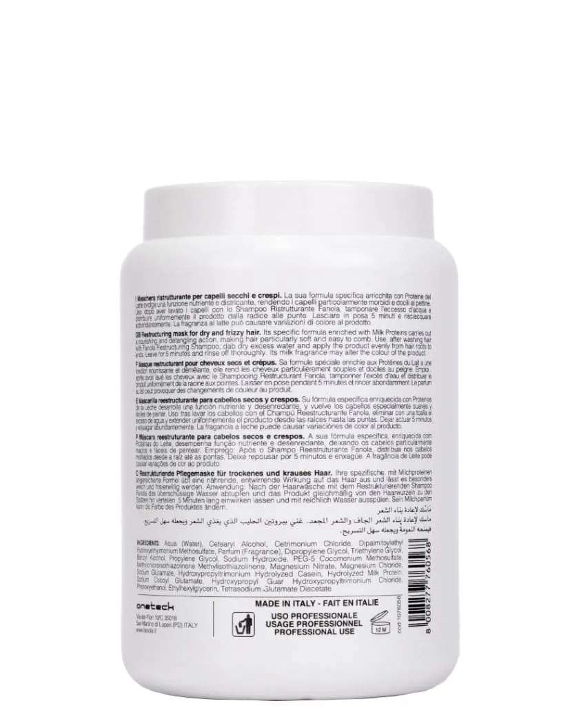 Fanola Deep Conditioning Hair Mask for Damaged Hair - Hydrating Treatment Enriched with Milk Proteins - Softens & Restores Dry, Frizzy & Damaged Strands - Nourishes & Detangles (50.7 Fl oz)
