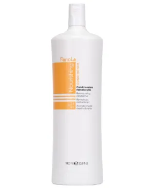 Fanola Restructuring Hair Conditioner for Women & Men - Hydrating Conditioner for Dry Hair with Argan & Linseed Oil - Repairing, Nourishing, Anti-Frizz Formula for Damaged Strands (33.8 Fl oz)