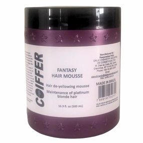 Fantasy Hair Mousse for Platinum Blonde Maintenance - Purple Toning Anti-Brass Cream for Blondes - Hydrating Hair Repair, Frizz Control, Shine Boost, and Color Protection - Blonde Care Must-Have -16.9