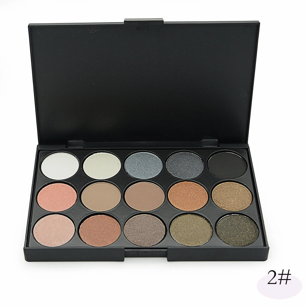 Fashion Eye Makeup 15 Color Matte Shimmer Pigment Nude Eyeshadow Palette Cosmetic Make up Set EARTH Tone Eye Shadow #E15#