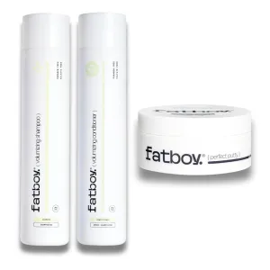 Fatboy Hair Volumizing Shampoo, Volumizing Conditioner, and Perfect Putty Bundle, Hair Care for All Hair Types, Paraben Free, Color Safe
