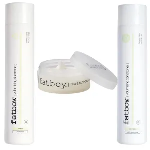 Fatboy Hair Volumizing Shampoo, Volumizing Conditioner, and Sea Salt Pomade Bundle, Hair Care for All Hair Types, Paraben Free, Color Safe
