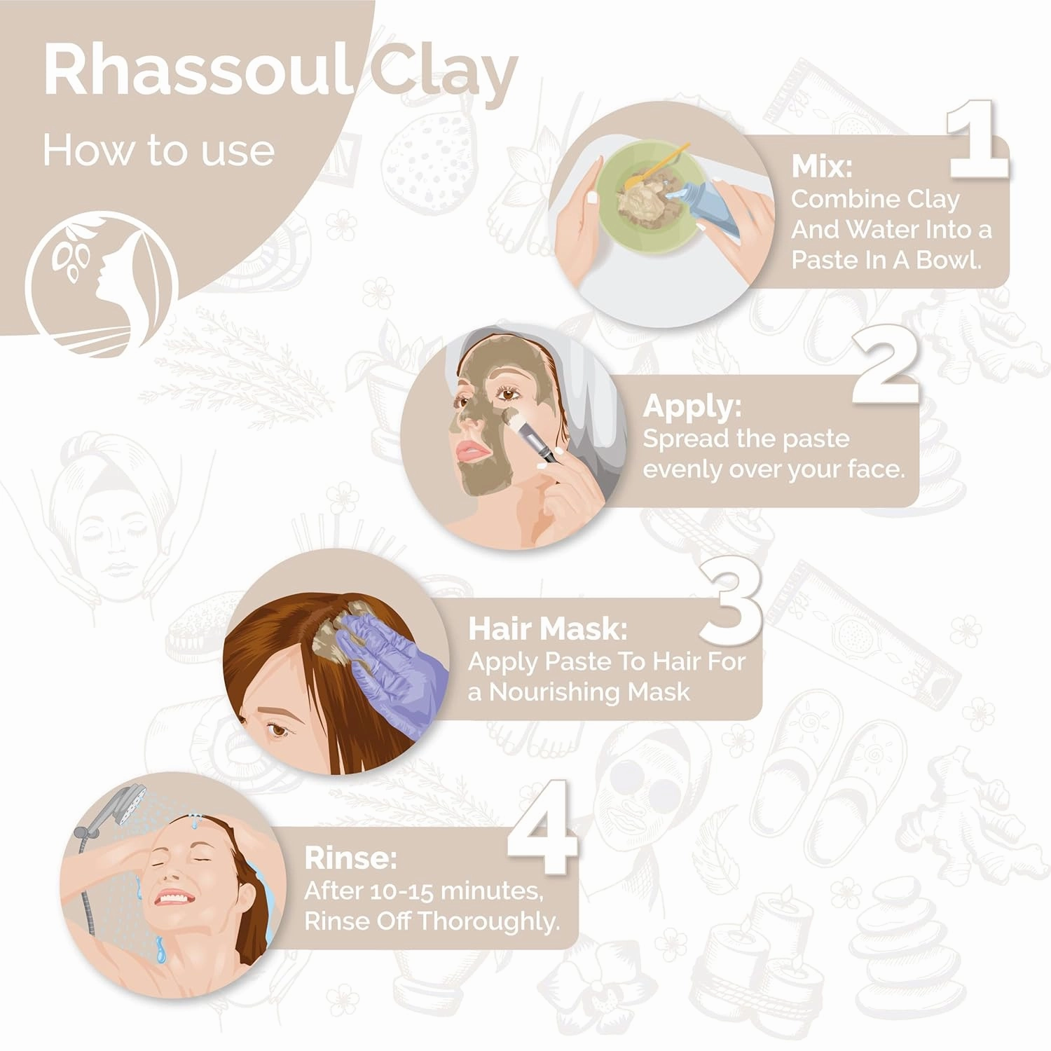 Fatima's Garden Rhassoul Clay with Argan & Eucalyptus - Detox & Soften, 250g