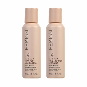 FEKKAI Shea Butter Shampoo (2 oz)   Conditioner (2 oz) - Improves Moisture, Softness & Shine - Reduces Frizz by 61% Up to 12H - Free of Sulfates, Parabens, Phthalates - Vegan, Cruelty-Free