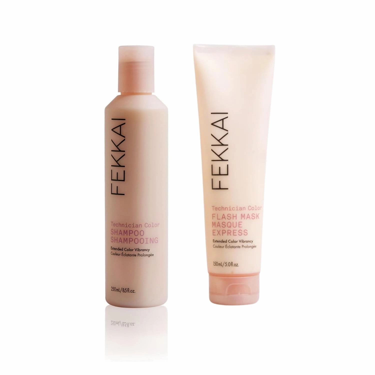 FEKKAI Technician Color Shampoo (8.5 oz)   Flash Mask (5 oz) - Extends Vibrancy of Color-Treated Hair - Free of Sulfates, Parabens, Phthalates - Vegan, Cruelty-Free