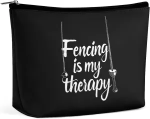 Fencing Is My Therapy Travel Makeup Bag Toiletry Bags Waterproof Portable Pouch Make Up Organizer