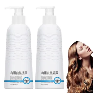 FETNHU Consolidateh Keratin Revitalizing Cream, Consolidate Hair Serum, Hair Smoothing Moisture Deep Conditioner, Keratin Boost Awakening Hair, Hair Smoothing Leave-In Conditioner for Women (2pcs)
