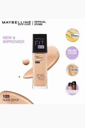 Fit Me! Dewy   Smooth Foundation - 125 Nude Beige