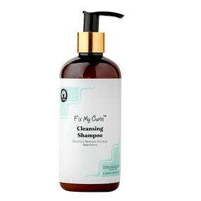 Fix My Curls Cleansing Shampoo for Curly Hair & Wavy Hair| Enriched with Apple Cider Vinegar, Tea Tree & Rosemary Oil| Anti-Frizz, | pH Balanced, Paraben-Free, Silicone-Free & Sulfate-Free 250ml