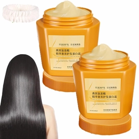 Fleessential Hair Protein Cream, Amino Acid Essence Luxury Nourishing Hair Protein Cream, Collagen Hair Mask, 500ml Repairing Essence Hair Mask, Hair Repair Cream for Dry Damaged Hair (2PCS)