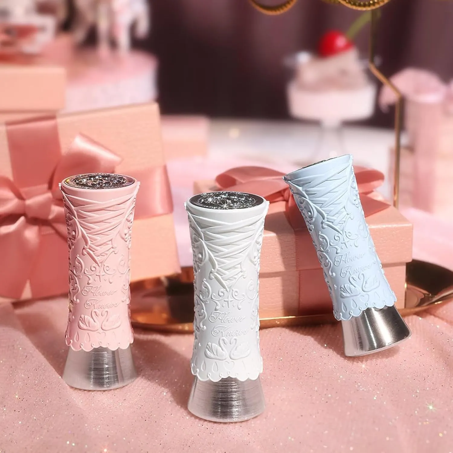Flower Knows Swan Ballet Shine Lipstick,Hydrating Solid Lip Gloss,Moisturizing Pink Tinted Lip Balm-Long Lasting Lip Gloss in Balm for Girls&Women,Vegan & Cruelty-Free(B05 Endless Summer)