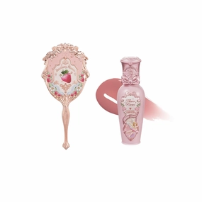 Flower Knows Midsummer Fairytales Lip Gloss G04 Strawberry Rococo Hand Mirror Soft Pink