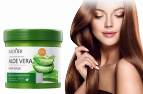 For SADOER Aloe Vera Conditioning Hair Mask.Moisturizing Soothing hair conditioning mask,Aloe vera extract,softens and nourishes the hair,It leaves hair strong and shiny 500g