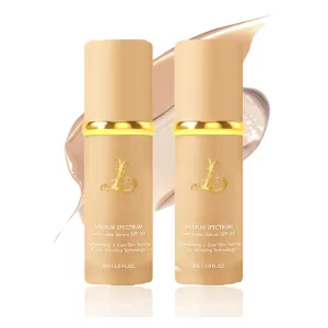 Foundation 4 in 1 - Color Changing Foundation, Medium Spectrum with SPF 50, Hypoallergenic Hydrating Liquid Foundation and Concealer, Long-lasting & Waterproof Natural Finish - 1.06 fl oz - 2 Pack