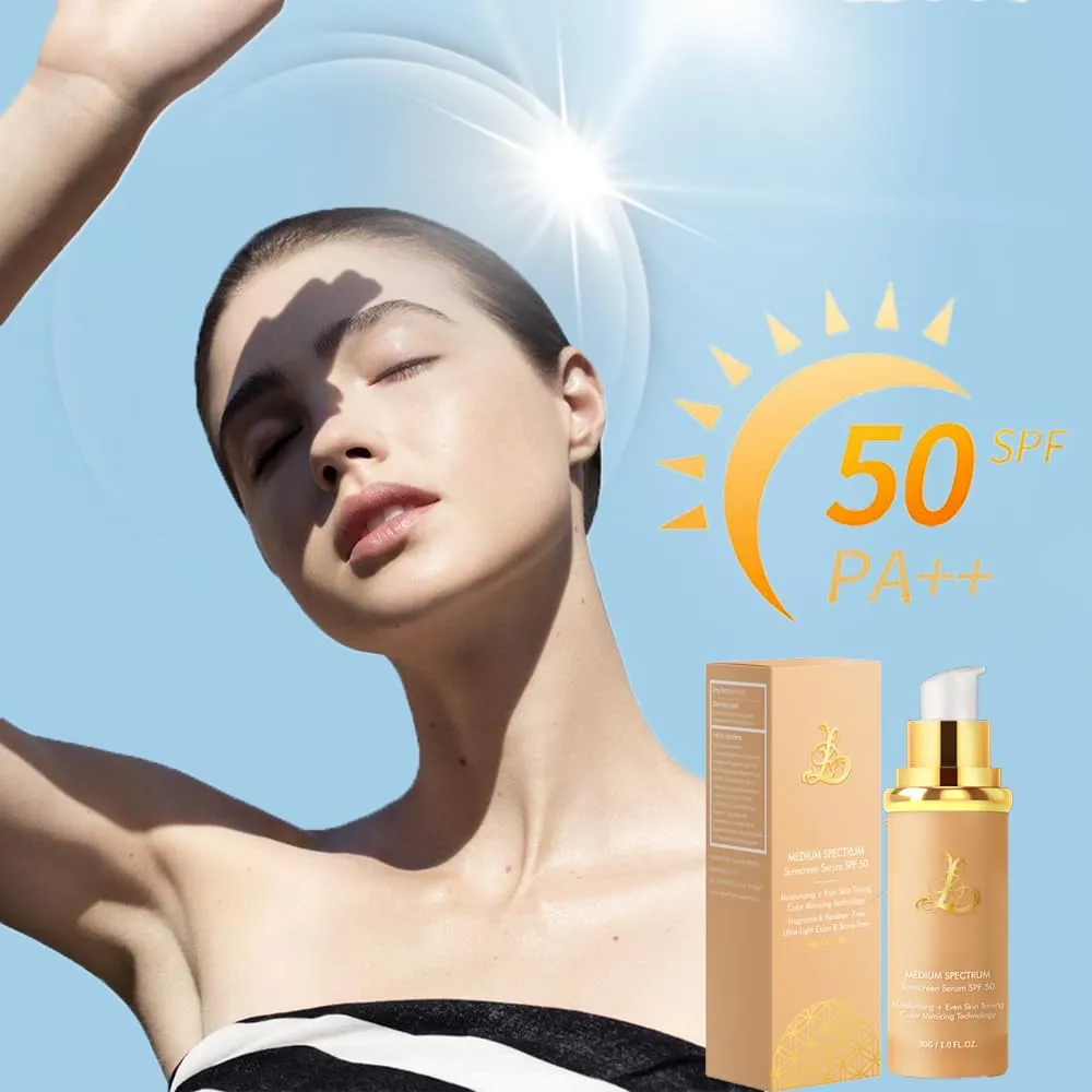 Foundation 4 in 1 - Color Changing Foundation, Medium Spectrum with SPF 50, Hypoallergenic Hydrating Liquid Foundation and Concealer, Long-lasting & Waterproof Natural Finish - 1.06 fl oz - 2 Pack