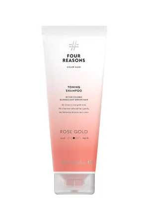 FOUR REASONS Rose Gold Hair Toner and Color Depositing Shampoo - Sulfate Free, Vegan, 8.45 Fl Oz (For Color Treated Hair)