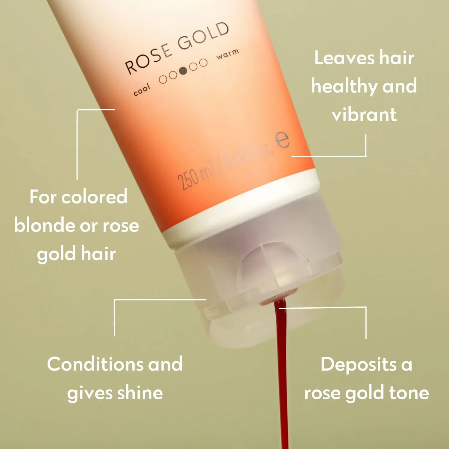 FOUR REASONS Rose Gold Hair Toner and Color Depositing Shampoo - Sulfate Free, Vegan, 8.45 Fl Oz (For Color Treated Hair)