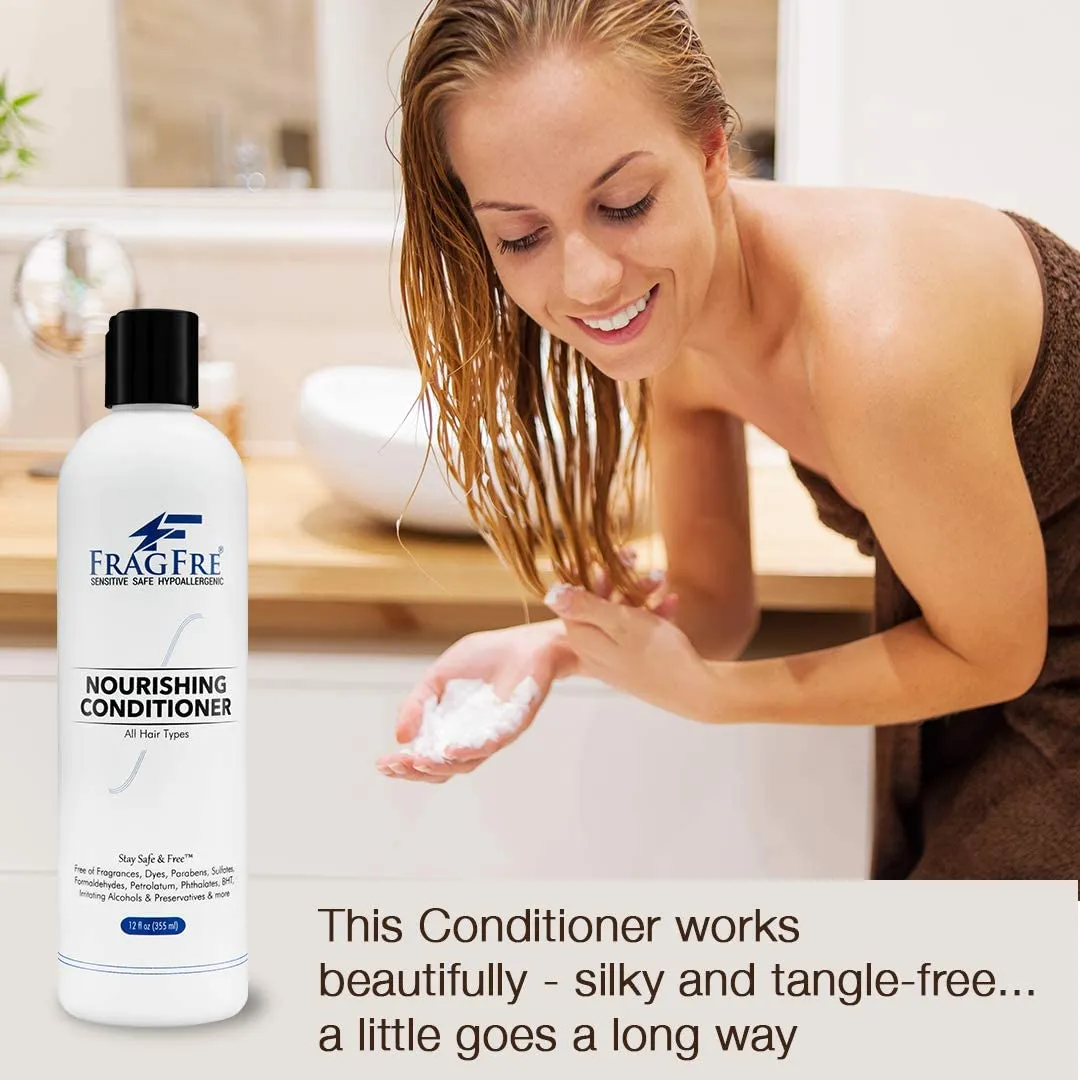 Fragrance Free Conditioner 12 oz - Parabens Free Hypoallergenic - Hair Conditioner for Sensitive Skin - Deep Conditioning for Normal Treated and Fragile Hairs - Vegan Gluten Free (1 Pack)