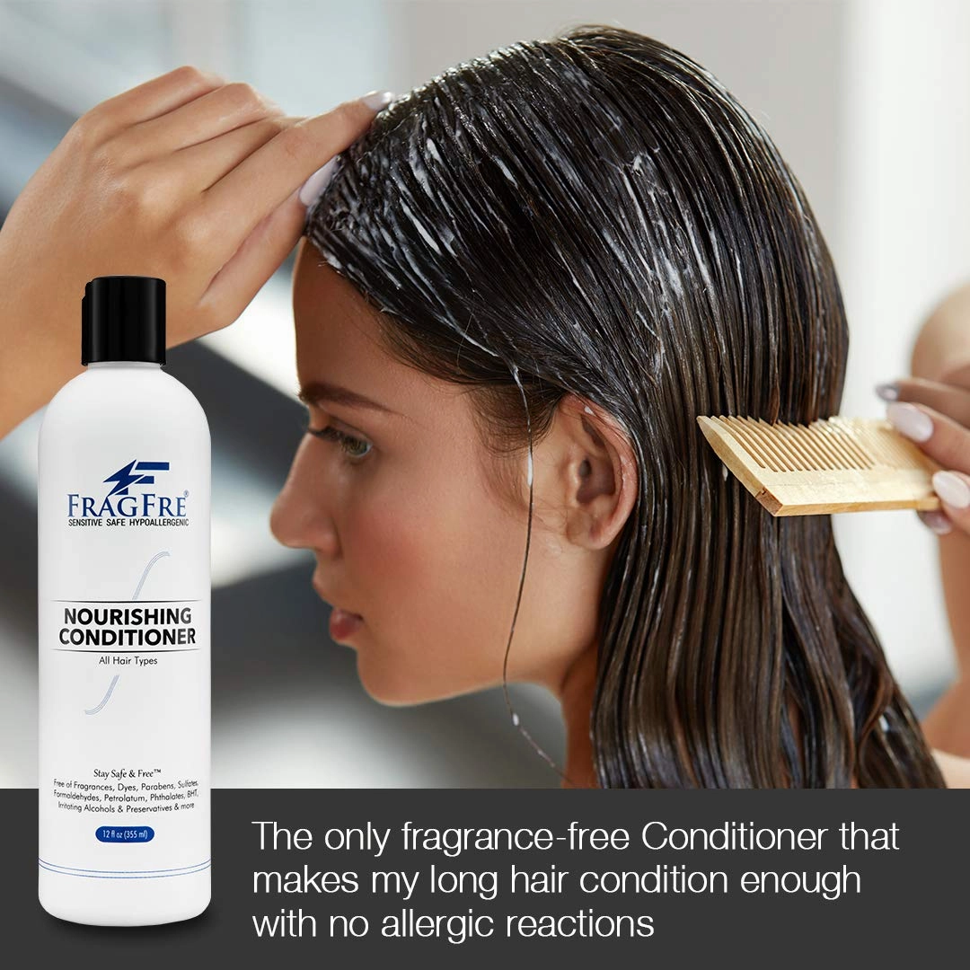 Fragrance Free Conditioner 8 oz - Parabens Free Hypoallergenic - Hair Conditioner for Sensitive Skin - Deep Conditioning for Normal Treated and Fragile Hairs - Vegan Gluten Free (1 Pack)