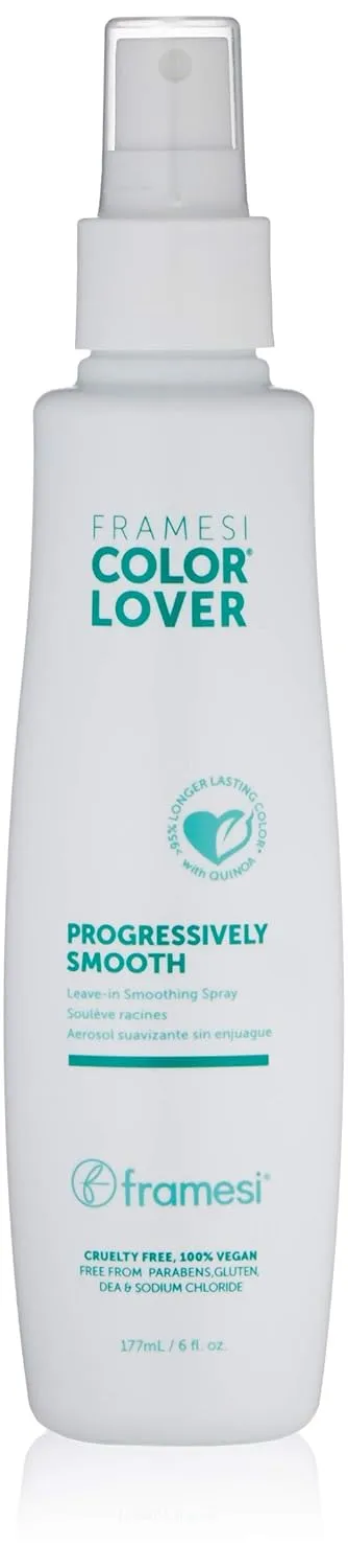 Framesi Color Lover Progressively Smooth Leave In Smoothing Spray, 6 fl oz, Leave In Conditioner, Color Treated Hair